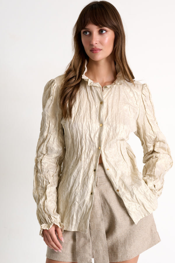 Shan Romy Long-sleeved metallic blouse